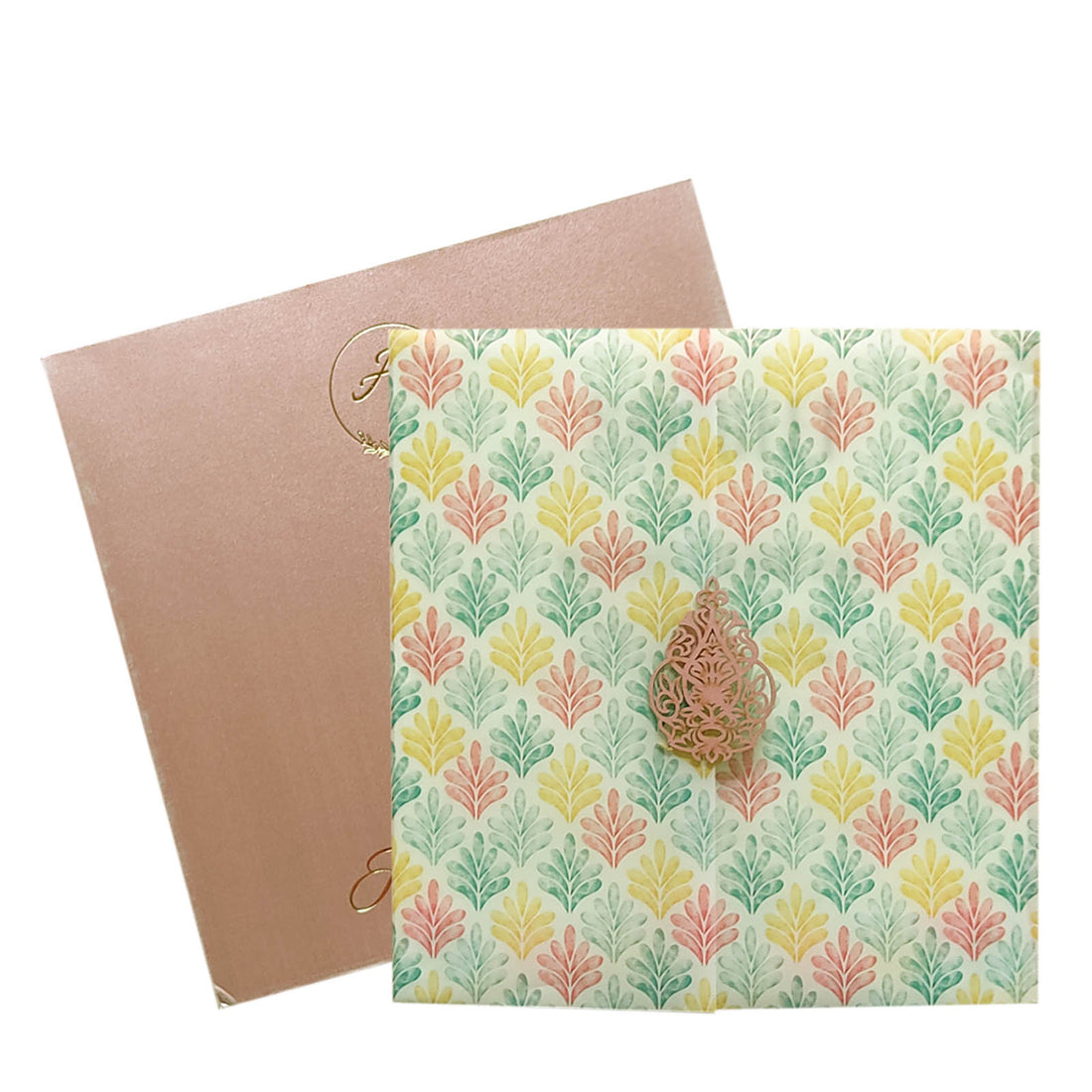 Metallic Pink Tracing sheet Invitation-KRC29010