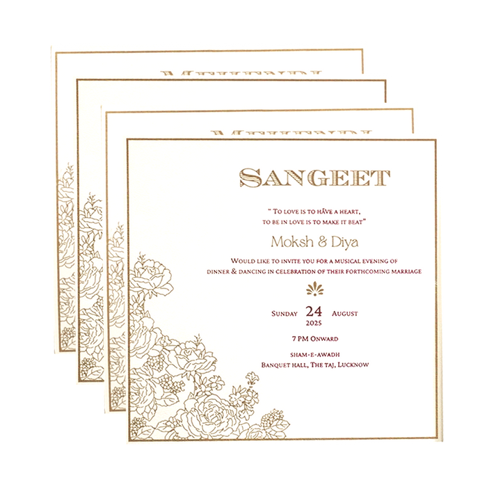 Very Light Pink Floral Wedding Card-King of Cards