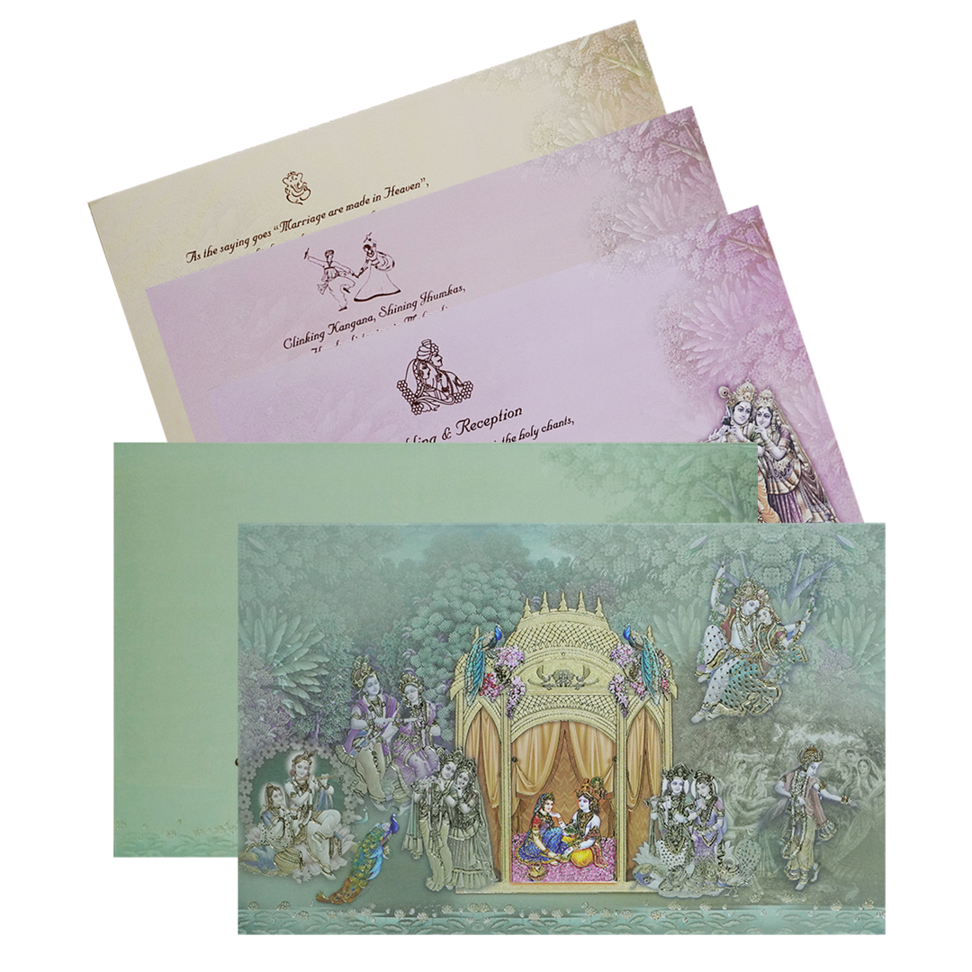 Make your event special with our exclusive Olive Green Traditional Padded Wedding Card. Shop now! ?WhatsApp Support ?Express Delivery.