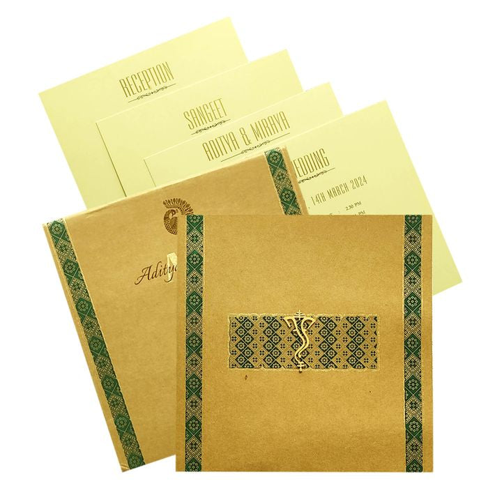 Brown Ganesha Invitation Card-King of Cards