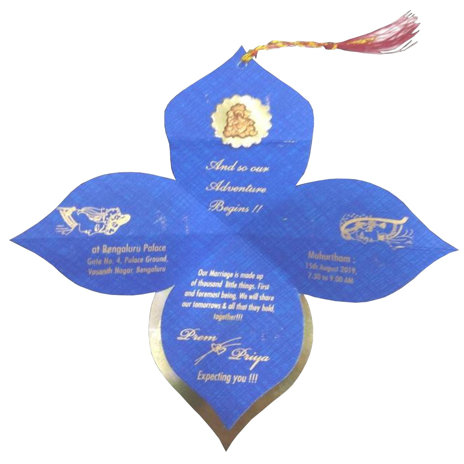 Blue personal coconut design invitation card-KNKSP727