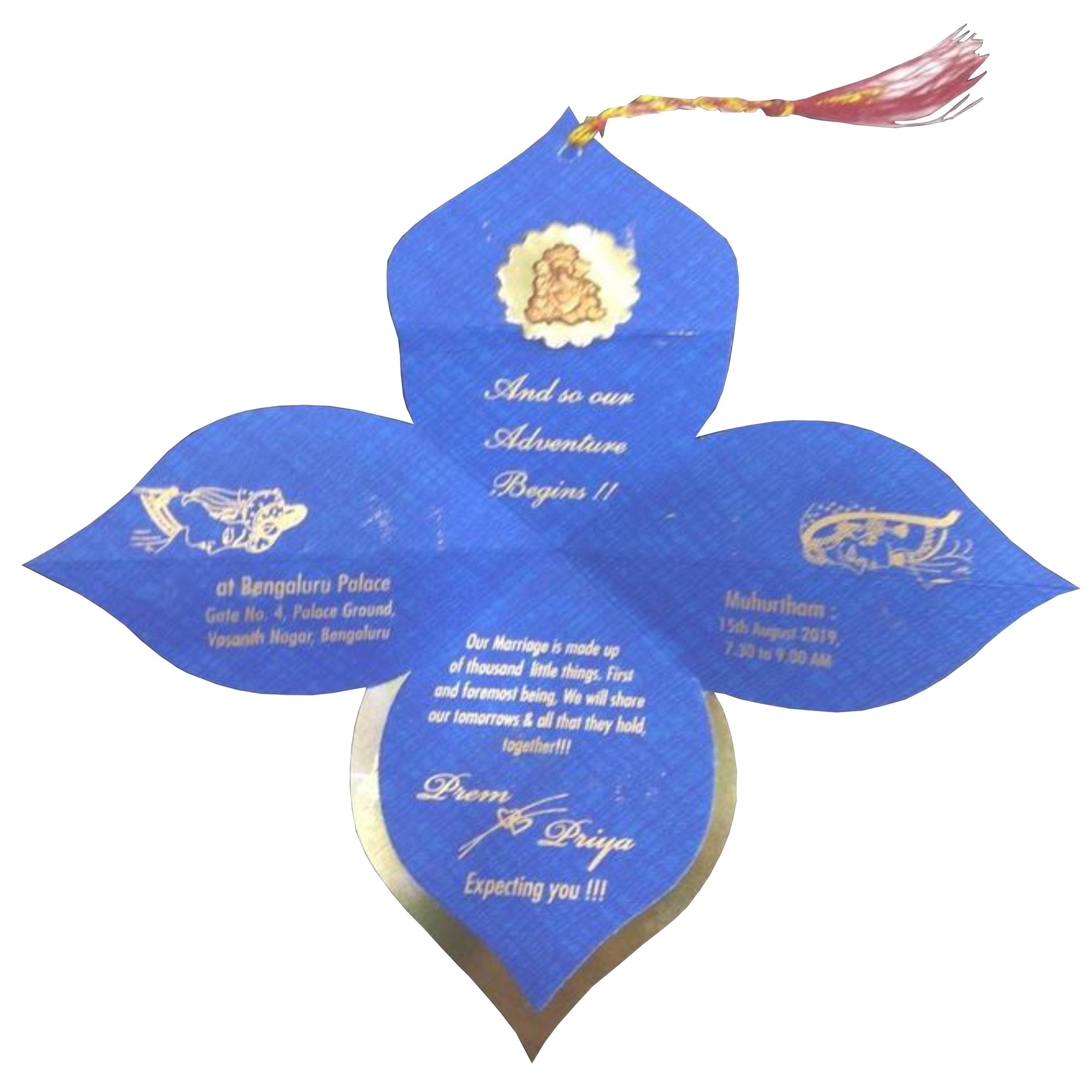 Blue personal coconut design invitation card-KNKSP727