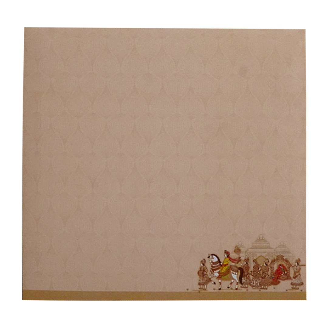 Coral Barat Theme Wedding Card-KNSN6708P