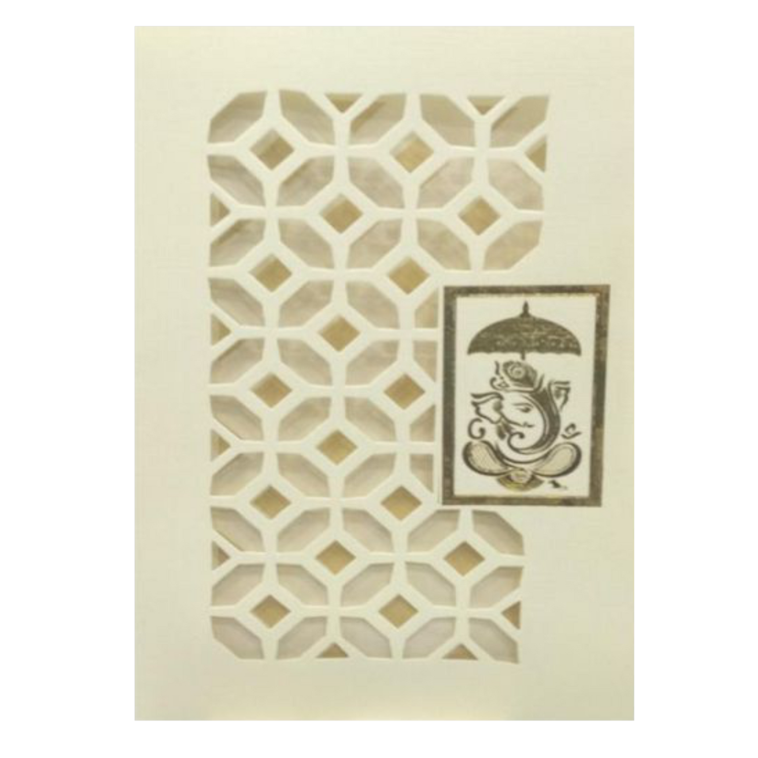 Fabulous Blue Shading With Ganesha Theme Wedding Card