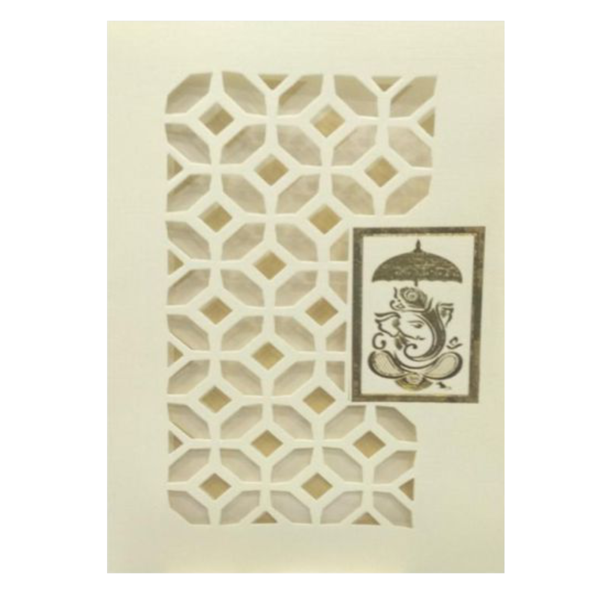 Fabulous Blue Shading With Ganesha Theme Wedding Card