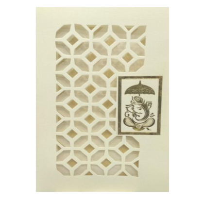 Fabulous Blue Shading With Ganesha Theme Wedding Card