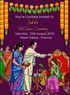 Blue Royal Half Saree Invitation-AAHAL005