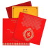 Dazzling Red Shading With Floral Theme Wedding Card - KNK3277-King of Cards