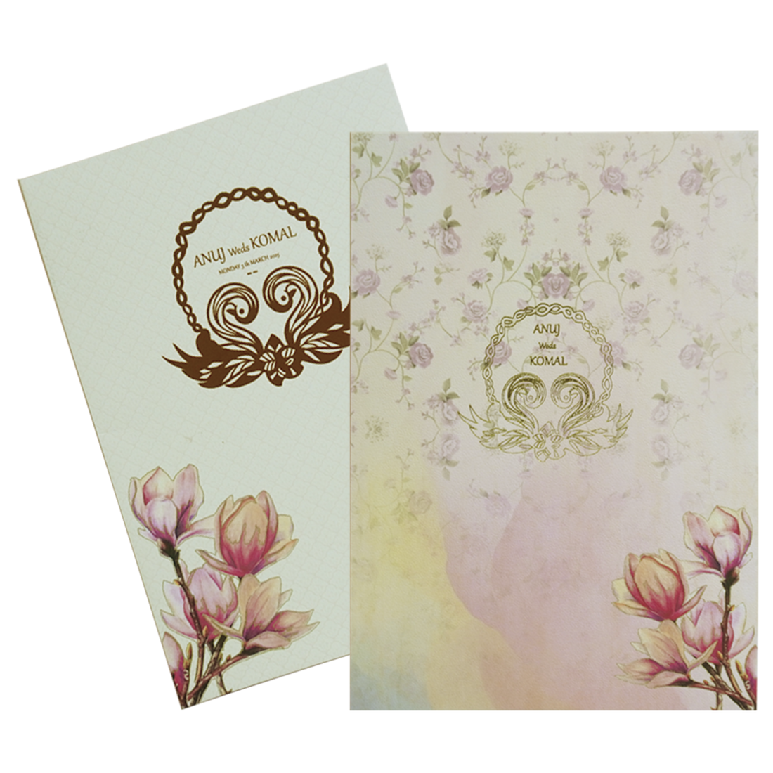Pink Floral Marriage Card-KBM04830