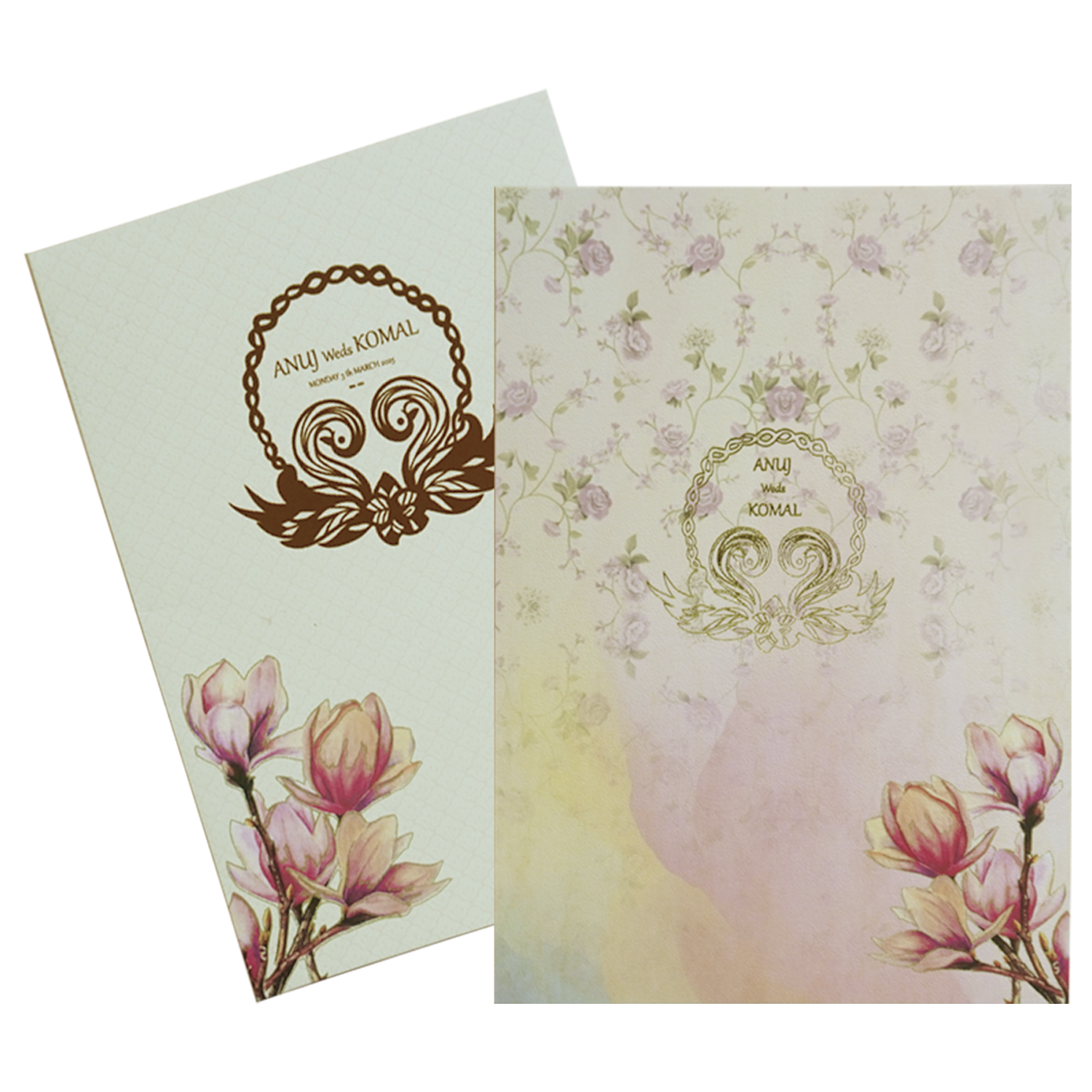 Pink Floral Marriage Card-KBM04830