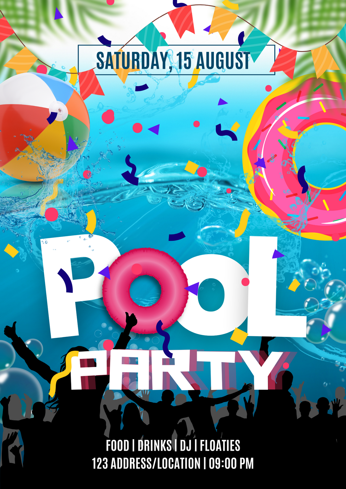 Blue Bliss Pool Party Invitation-AAPPI001