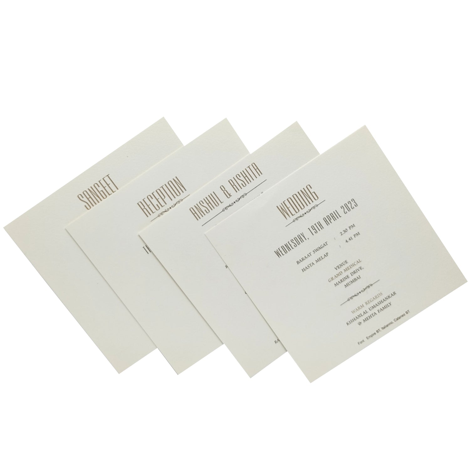 Grey Floral Invitation Card-KRC27010