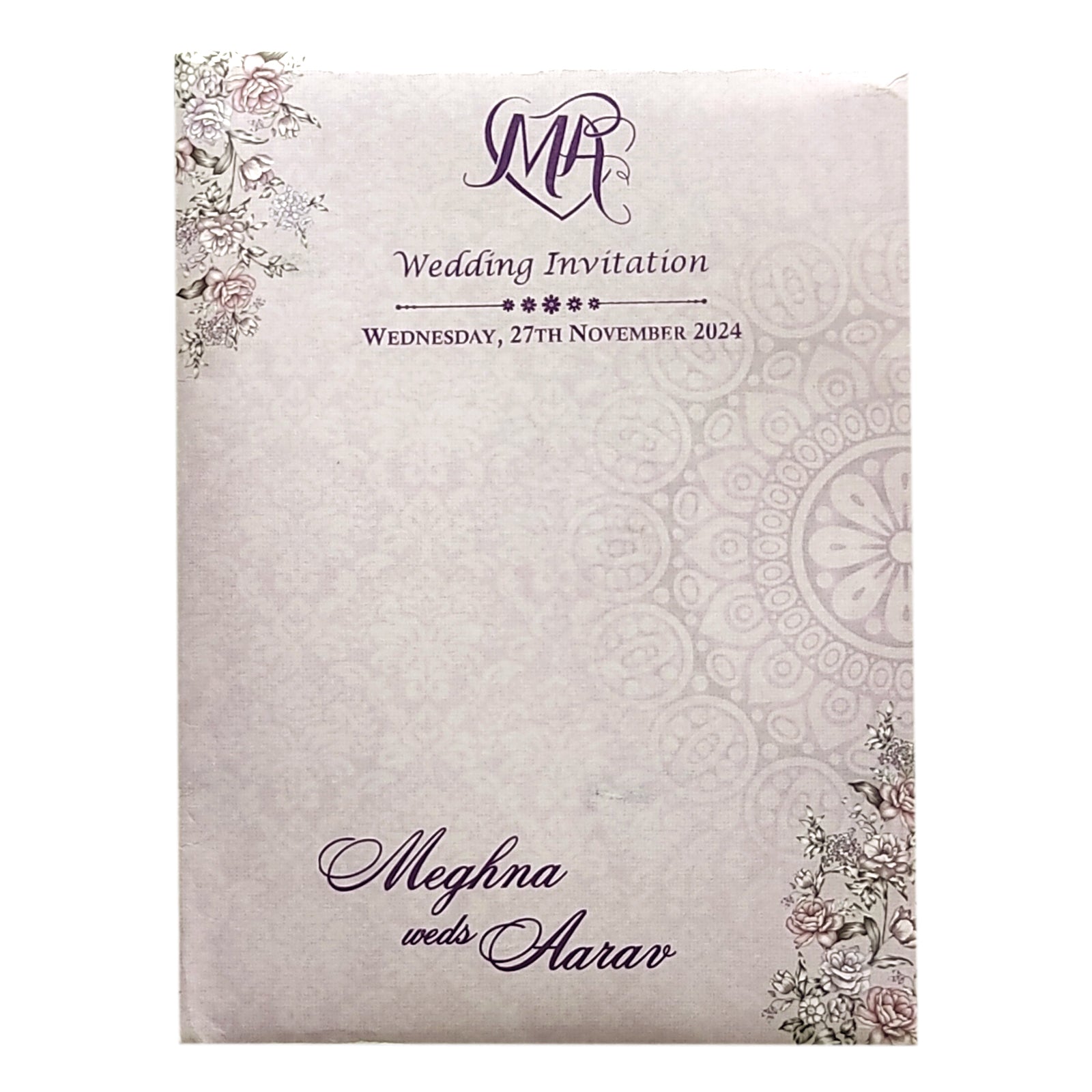 Pale Lilac Floral Invitation-KVN06780