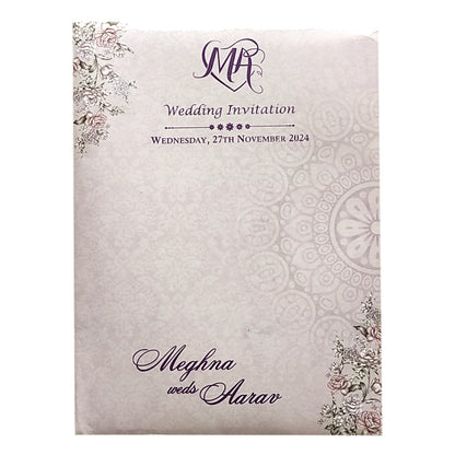 Pale Lilac Floral Invitation-KVN06780
