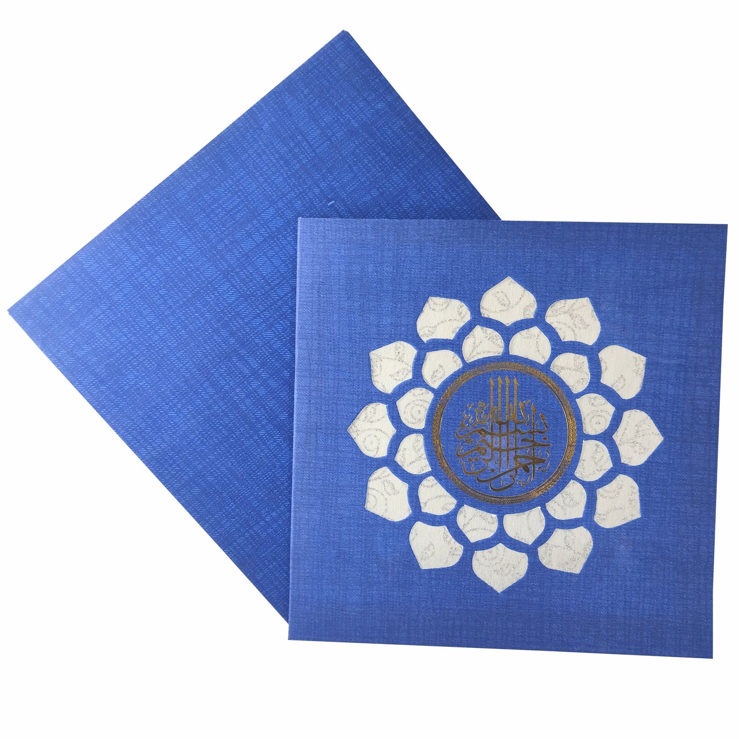 Blue Floral Die Cut Invitation Card-KNW43362