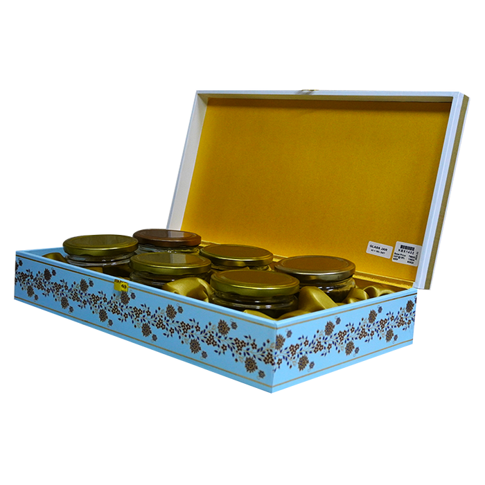 Blue Peacock Floral Box Invitation-King of Cards