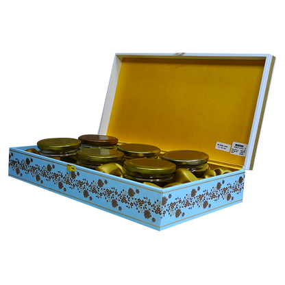 Blue Peacock Floral Box Invitation-KBX1402