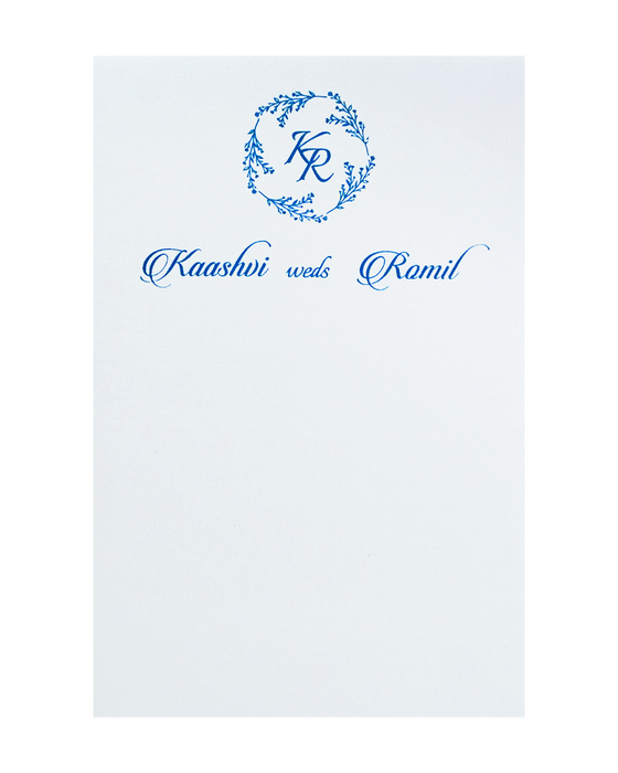 Blue Glitter Tracing Sheet Invitation Card-King of Cards