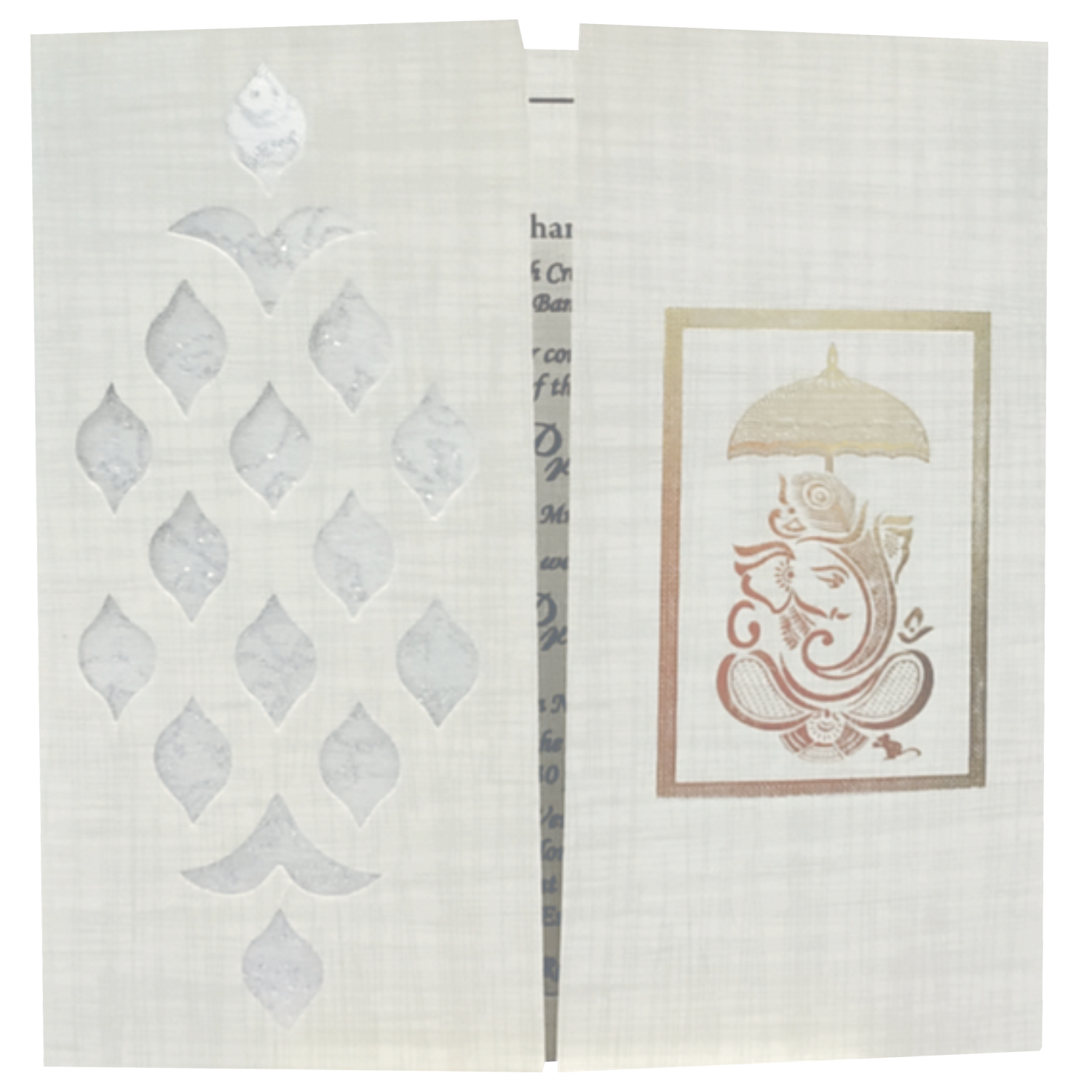 Grey Gold Metallic Laser Cut With Gold Wolly And Gold Ganesha Print-KNRP43420