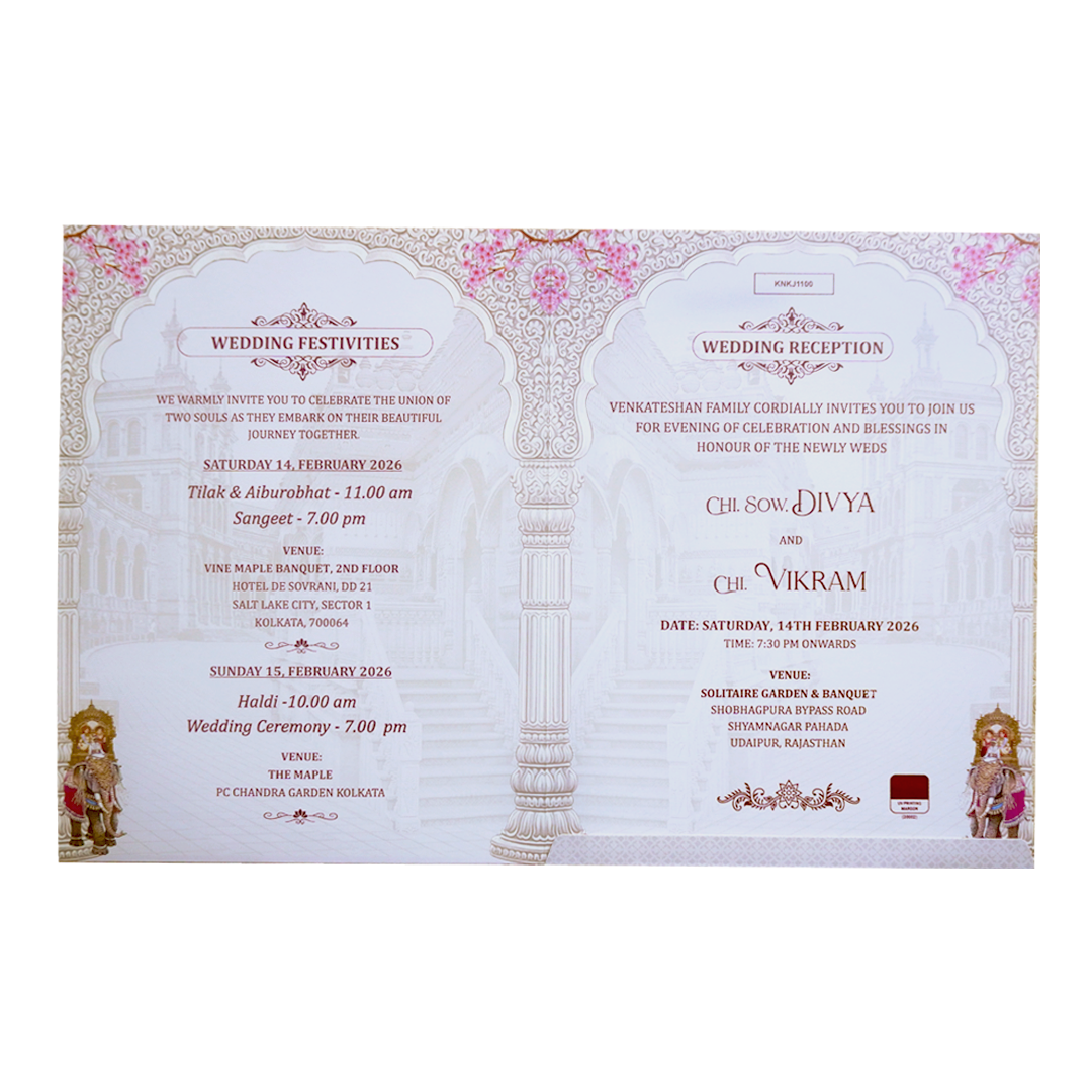 Grey Jumbo Royal Invitation Card-KNKJ1100