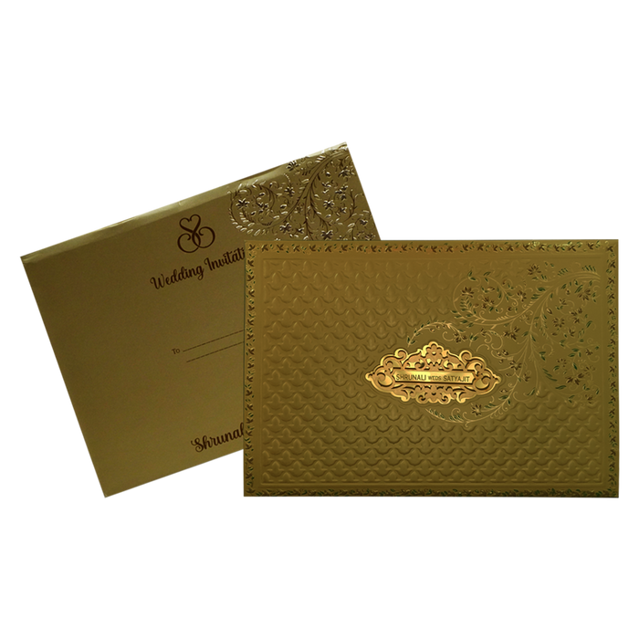 Gold Floral Wedding Card-King of Cards