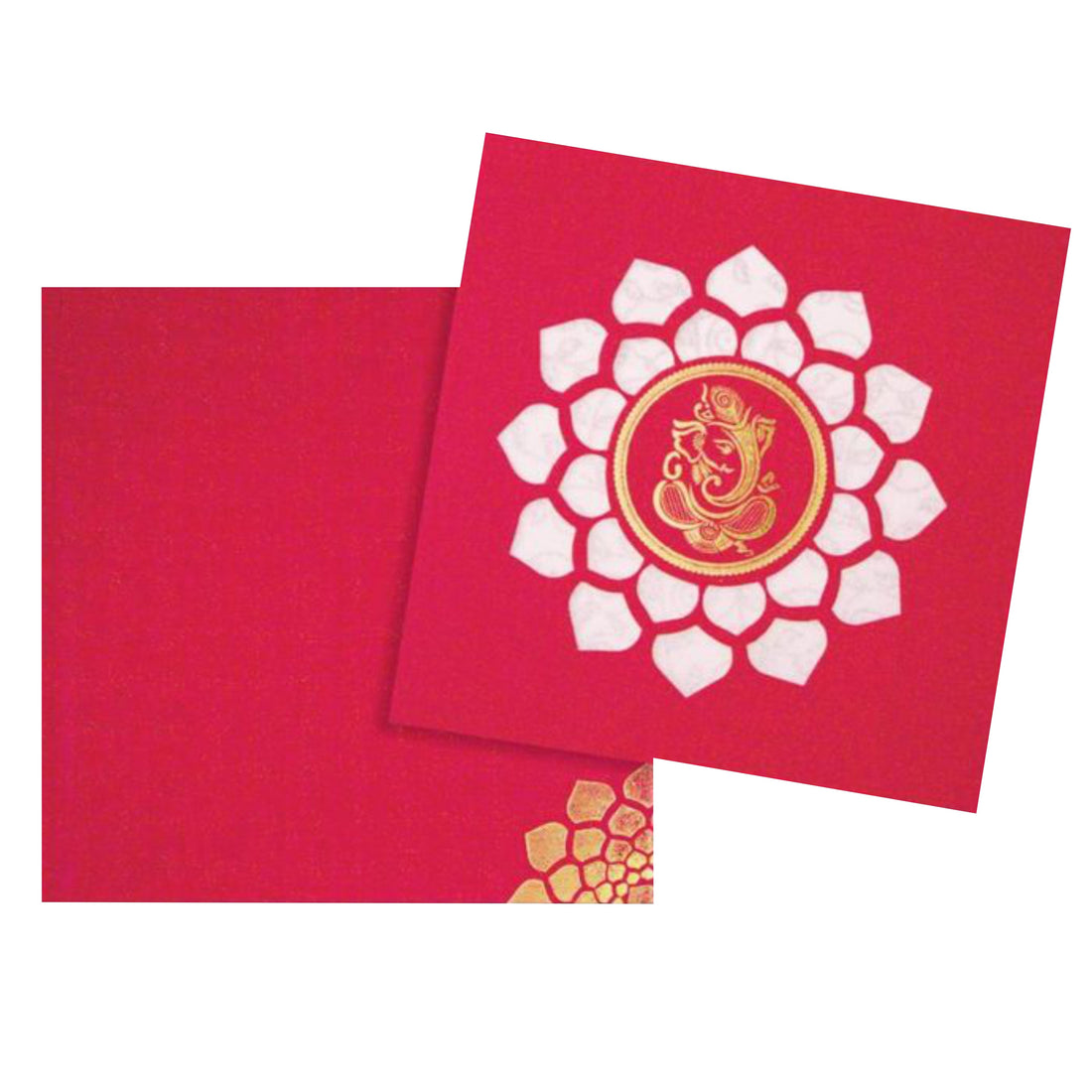 Royal Blue Shading With Cut Design Ganesha Wedding Card-KNW43364