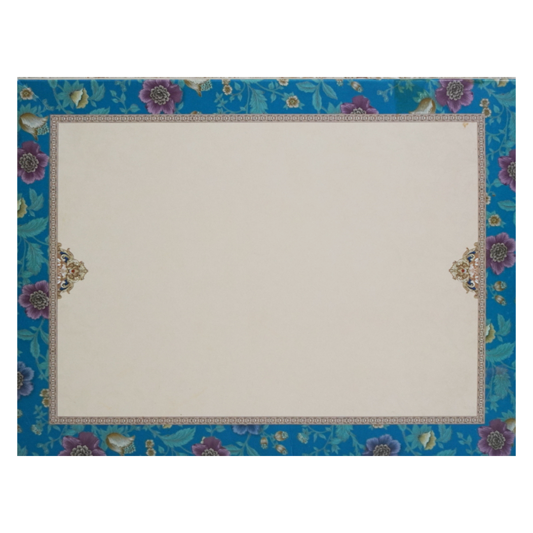 Royal Blue Door Floral Wedding Card-KAC05830