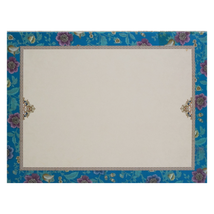 Royal Blue Door Floral Wedding Card-KAC05830