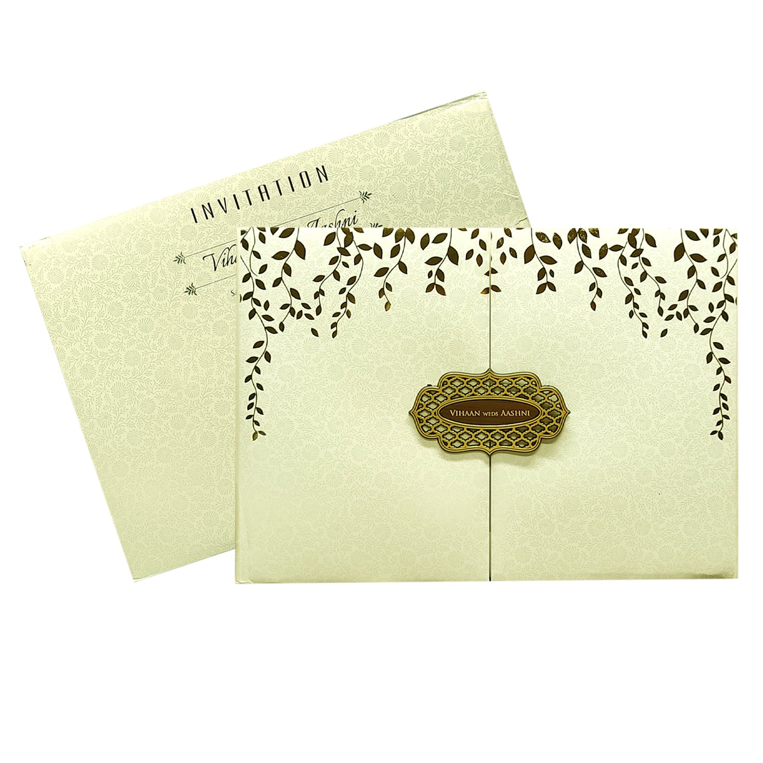 Cream Foil Padded Invitation Card-KRC29690