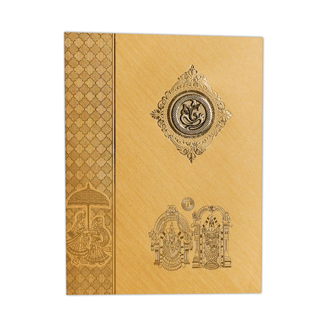 Classic Gold Balaji Wedding Card-KNR5024G