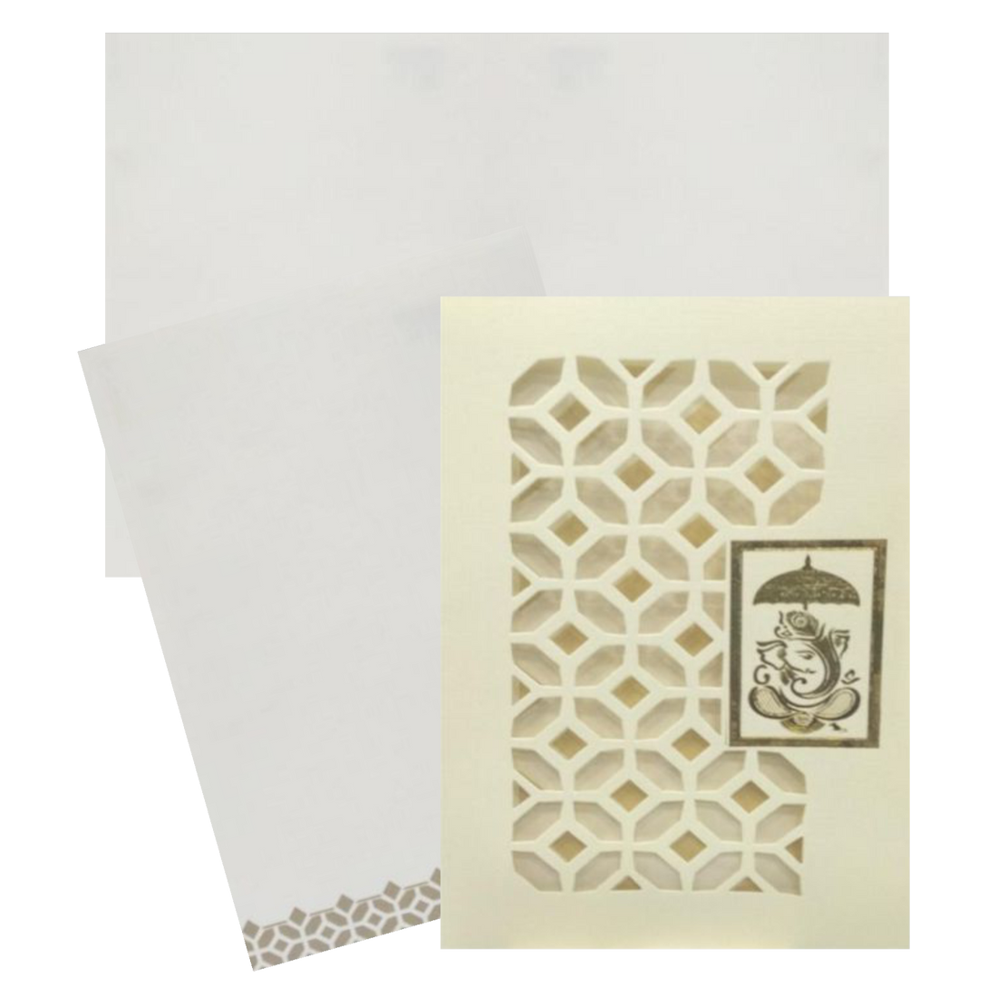 Fabulous Blue Shading With Ganesha Theme Wedding Card