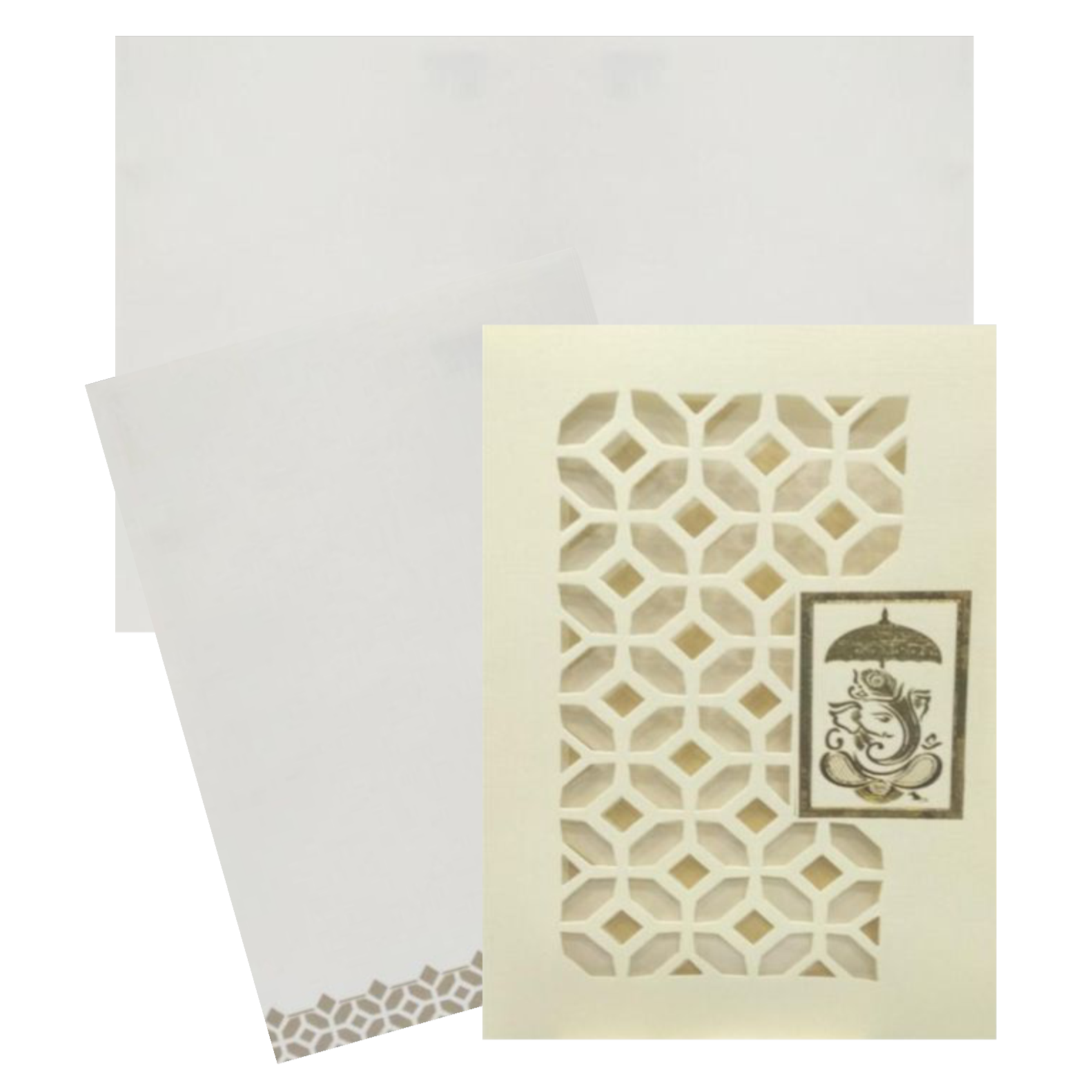 Fabulous Blue Shading With Ganesha Theme Wedding Card