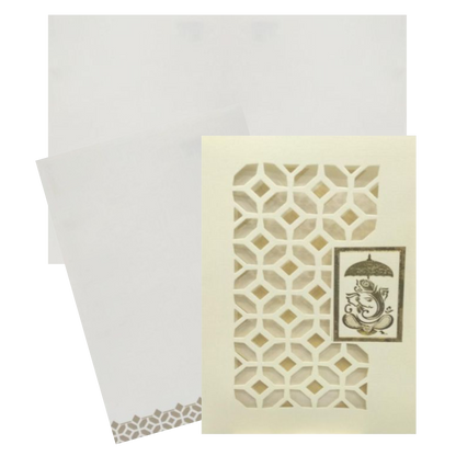 Fabulous Blue Shading With Ganesha Theme Wedding Card