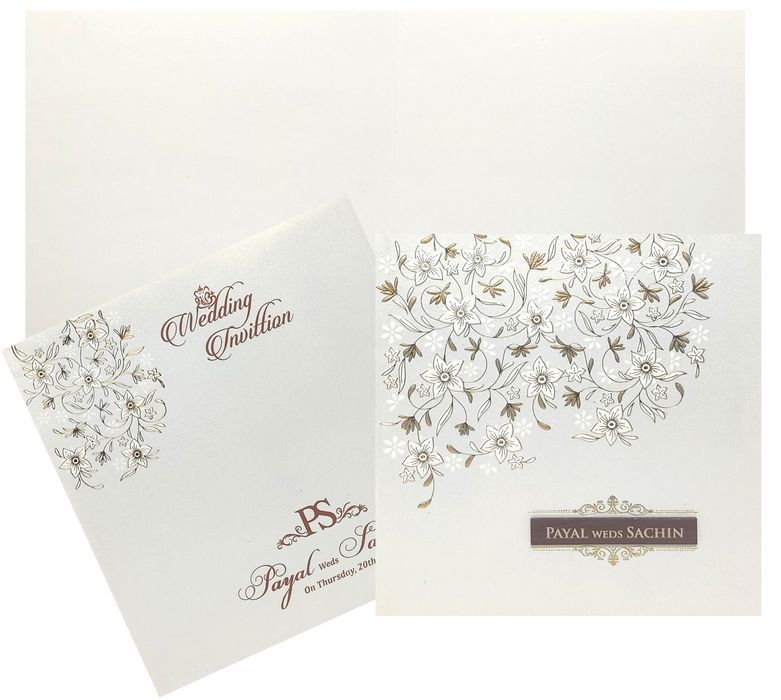 White Floral Invitation Card-King of Cards