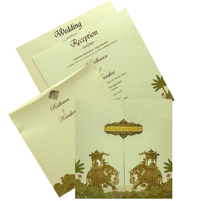 Celebrate in style with customized Beige Light Green Invitation Card Order now! ?WhatsApp Support ?Express Delivery.