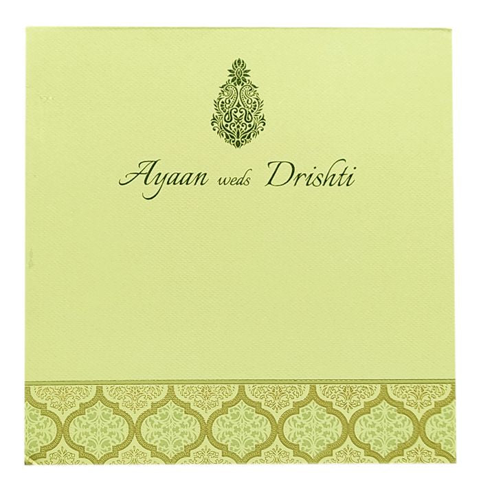 Gold Embossed Design Padded Invitation Card-King of Cards