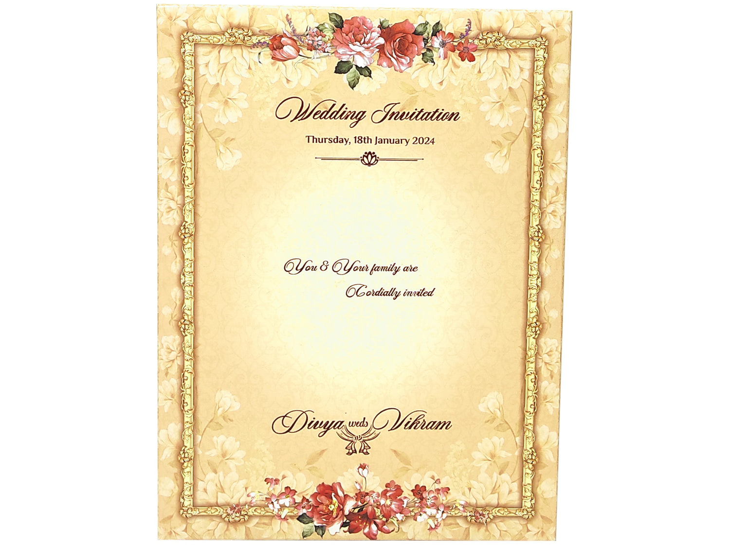 Pastel cream floral arch invitation card-KNPS8603P