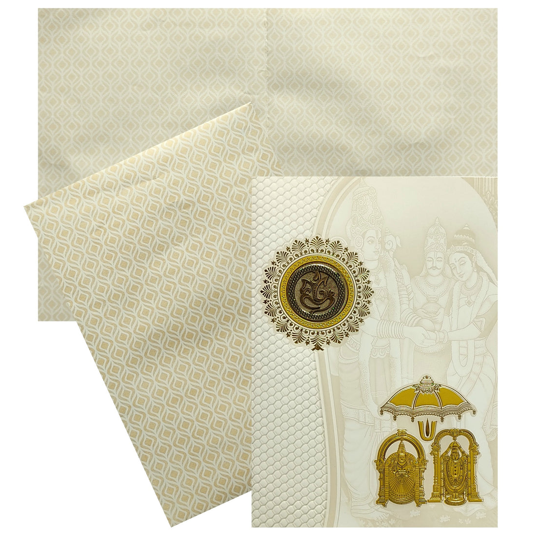 White Balaji Padmavathi Invitation Card-KNCWP455