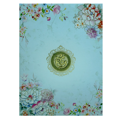 Light Blue Floral Wedding Invitation Card-KNTY6805