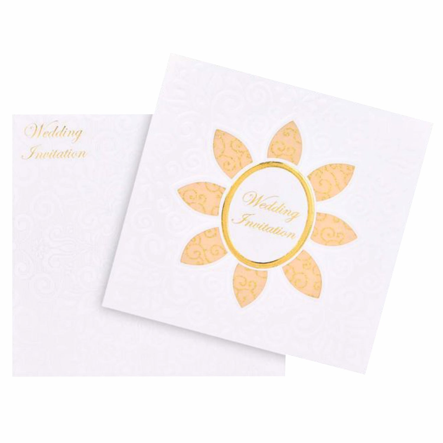 Beautiful Blossom Cut With White Shading Wedding Card - KNK30531