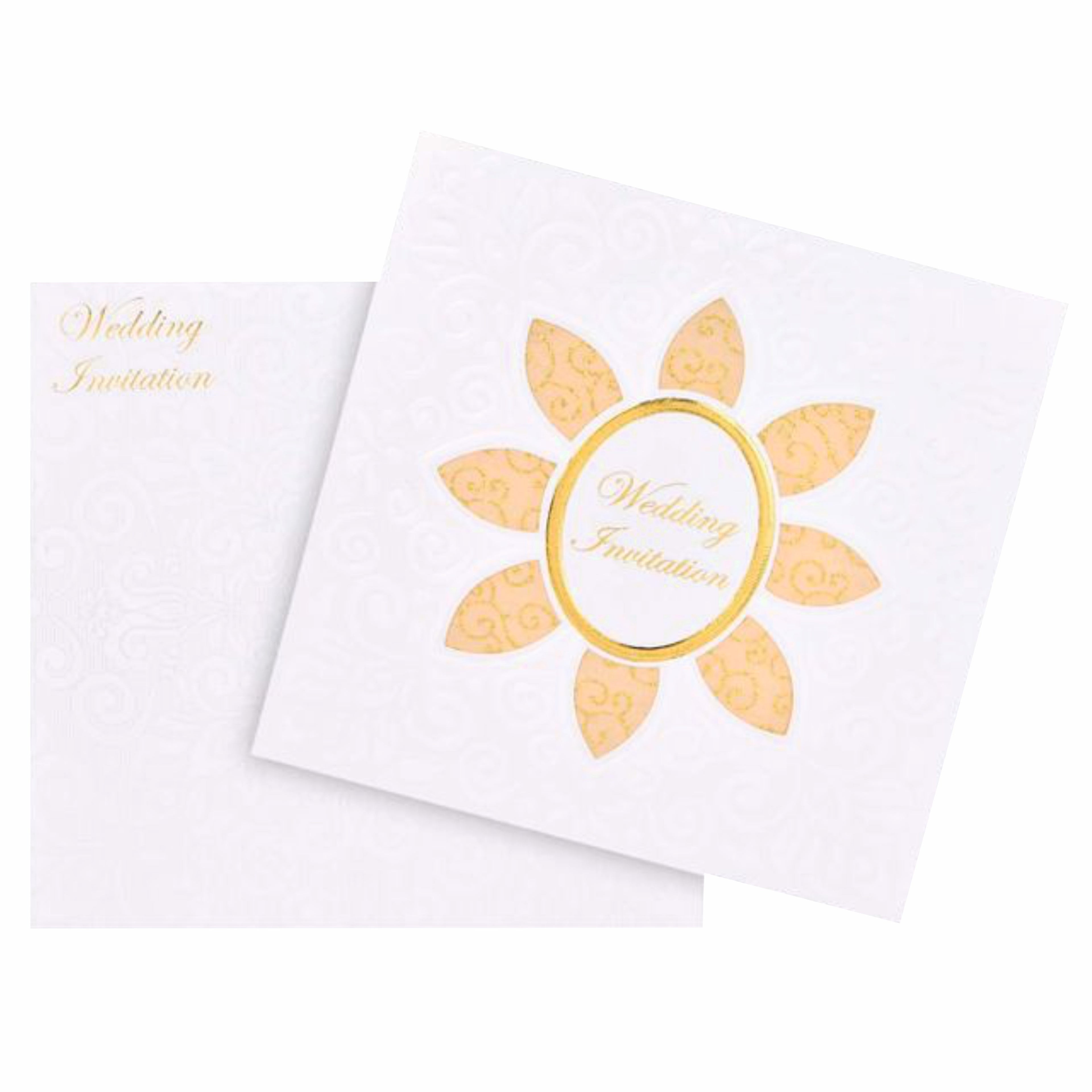 Beautiful Blossom Cut With White Shading Wedding Card - KNK30531