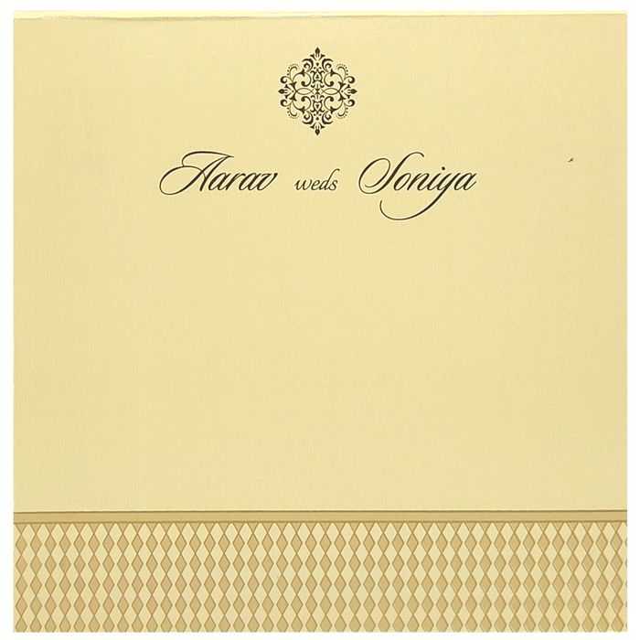Beige Embossed Invitation Card-King of Cards