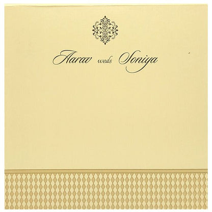Beige Embossed Invitation Card-King of Cards