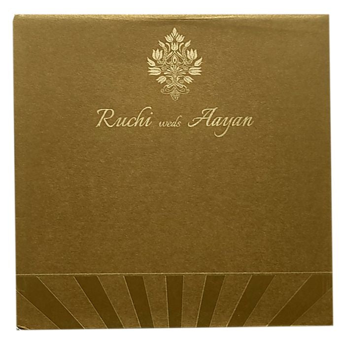 Brown Geometric Design Invitation Card-King of Cards