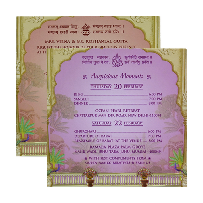 Brown Arch Peacock Box Invitation-KRC30800