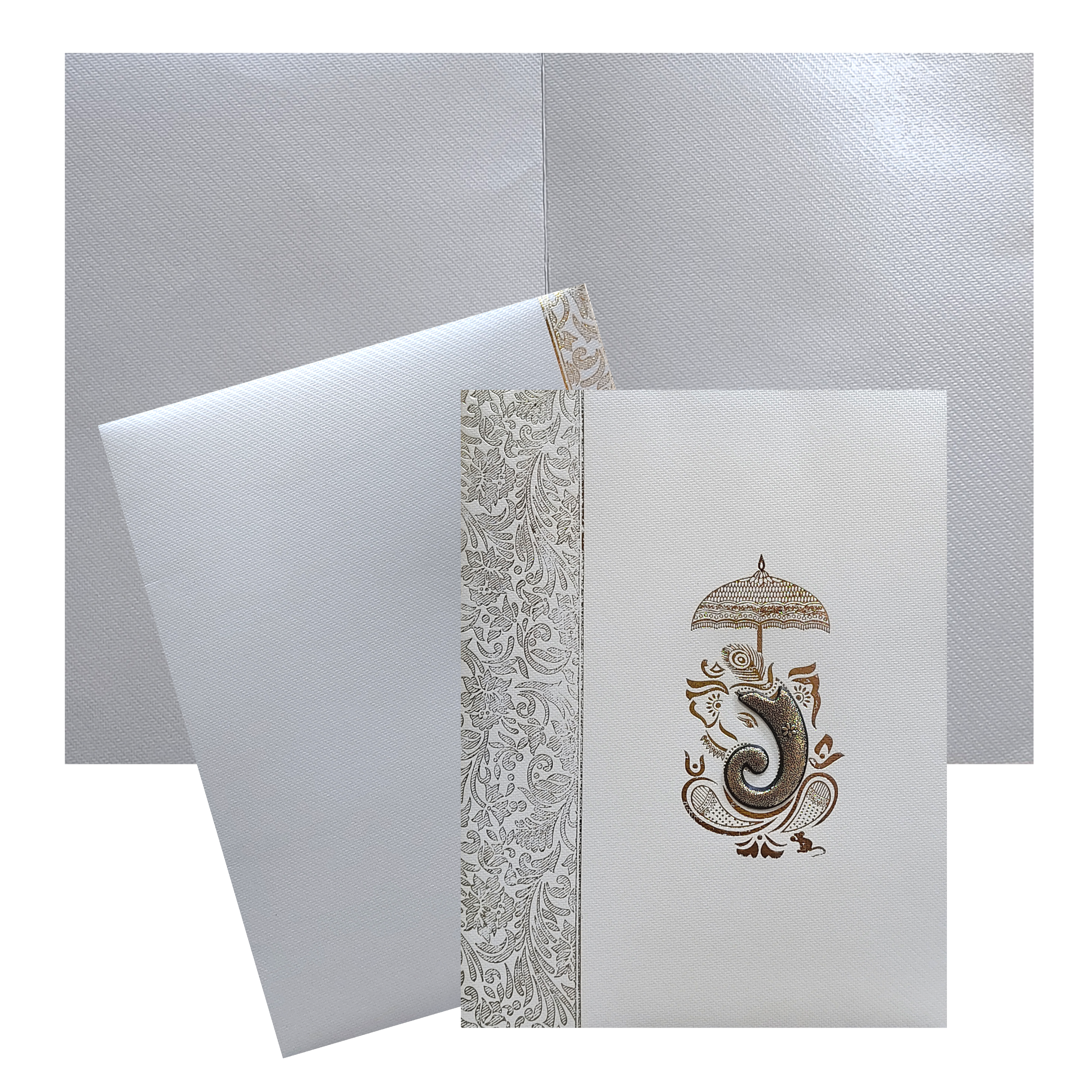 Grey Texture Sheet Wedding Invitation Card-KNKGY5014