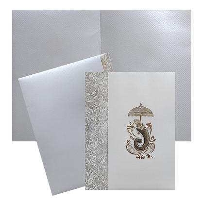 Grey Texture Sheet Wedding Invitation Card-KNKGY5014