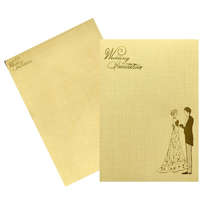Cream Couple Wedding Invitation Card-King of Cards