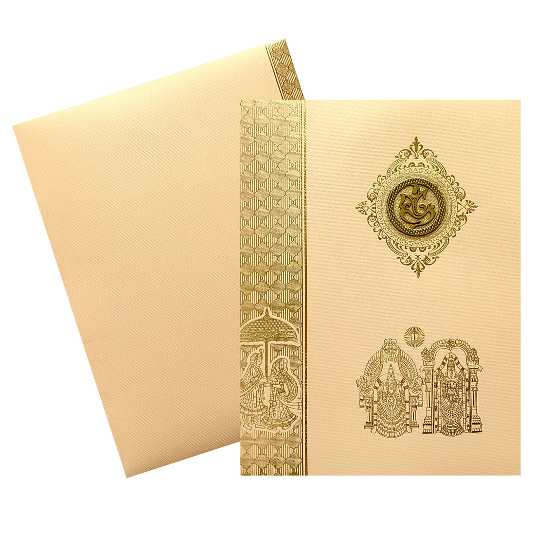 Peach Balaji Padmavathi Invitation Card-KNPT5024