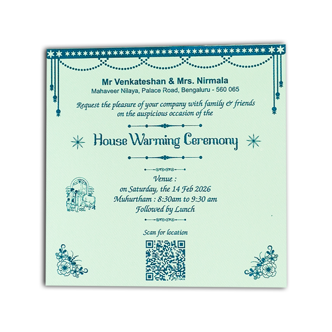 Blue Single Sheet Wedding Card-KNKS2301